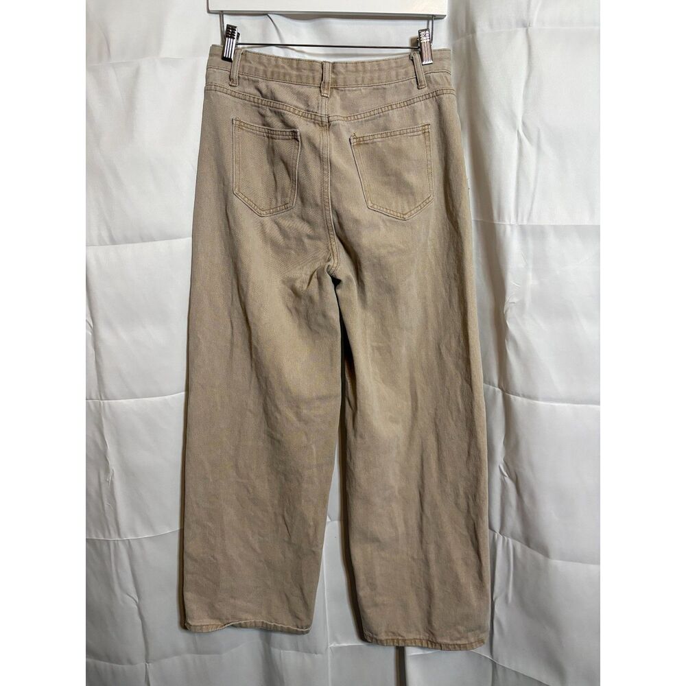 Women's Tan Wide Leg Jeans Small (4)